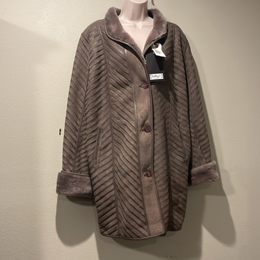 NWT C.G.S. Suede sheepskin coat XL